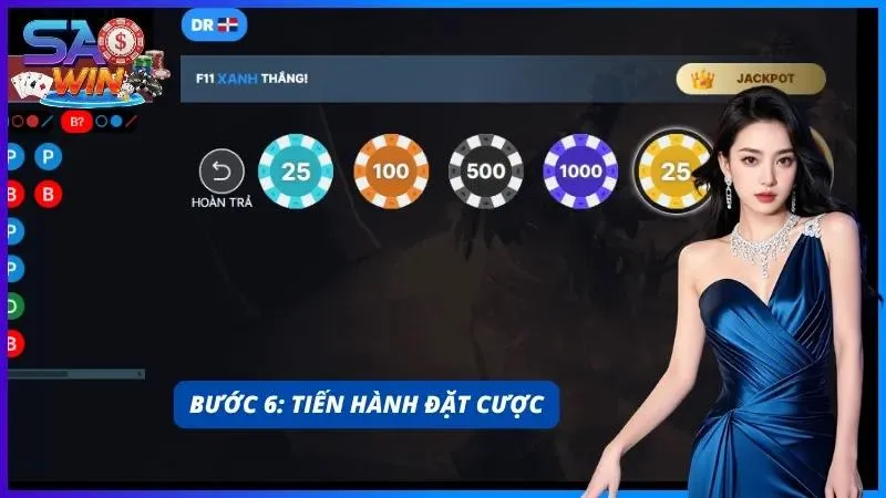 Giao diện đặt cược với ô nhập số tiền và xác nhận kèo