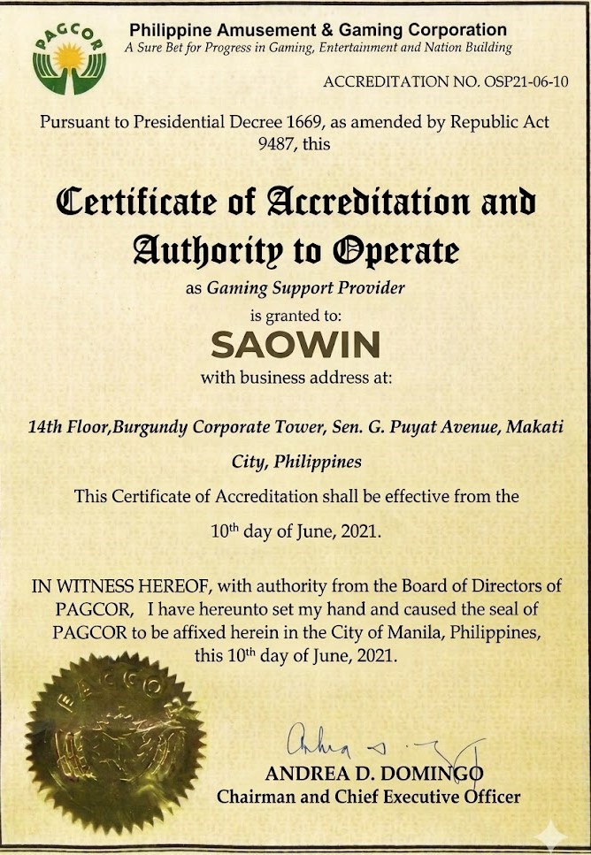 Giấy phép Saowin