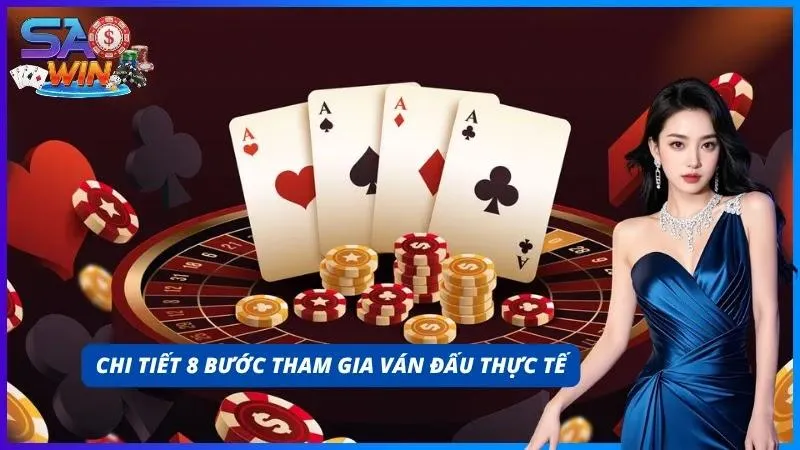 Bảng tóm tắt các thao tác cược và thứ tự bài trên màn hình game
