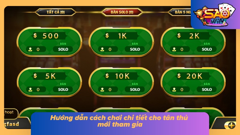 Sâm Lốc Cách Chơi Chuẩn Xác Tại SAOWIN Cho Tân Thủ 3 Hướng dẫn chi tiết từ A đến Z